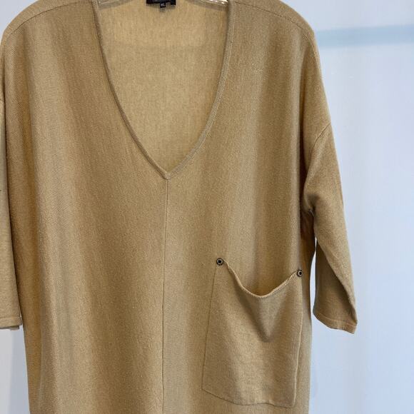 Kerisma V-neck Tan‎ Oversize Sweater Fitted Sleeves size m/l Pre-owned - Picture 2 of 6